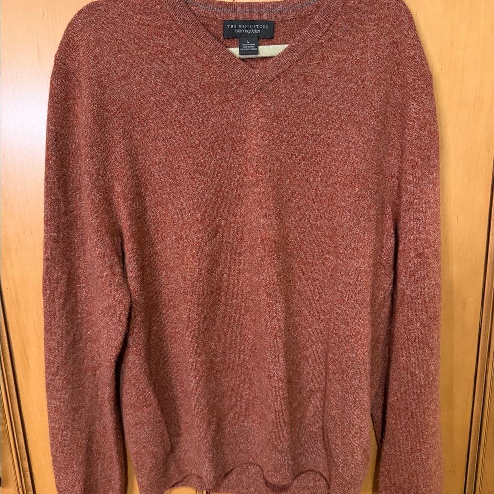 The Men's Store Brick V-Neck Sweater